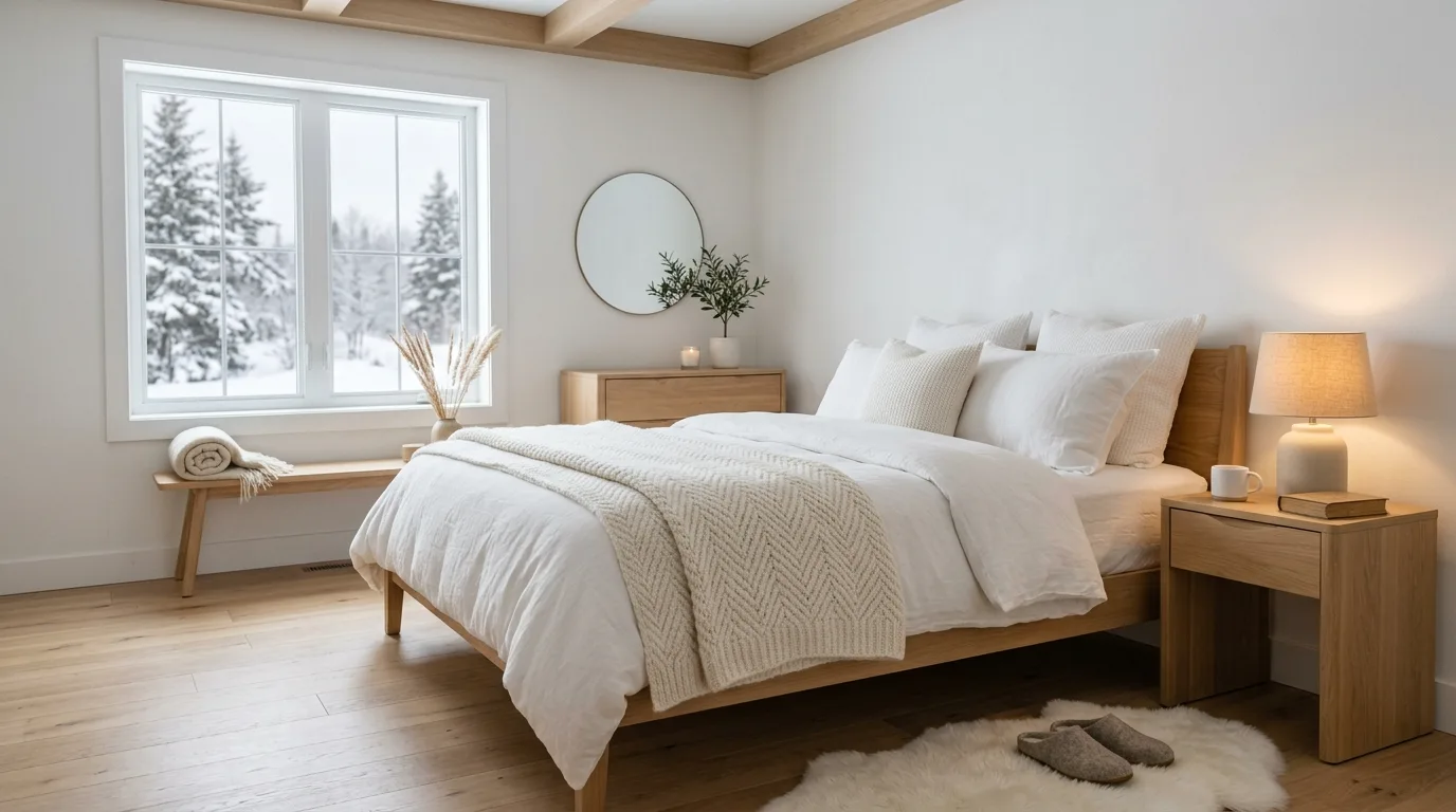 Bring in richer bedding tones where the room needs depth inspiration for a winter bedroom.